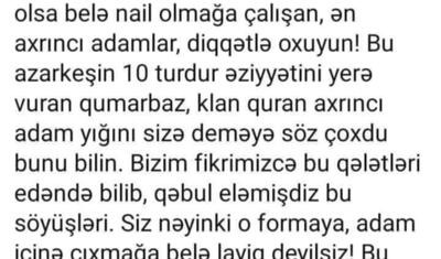 “Siz nəinki o formaya, adam içinə çıxmağa belə, layiq deyilsiz” -